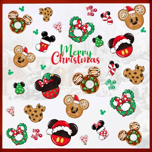 Mfault Merry Christmas Cookie Window Clings - 9 Sheets