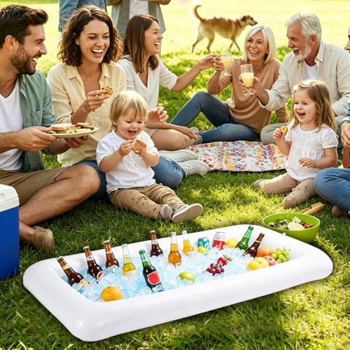 Inflatable Ice Serving Bar 52" x 24" with Drain Plug for Outdoor Parties