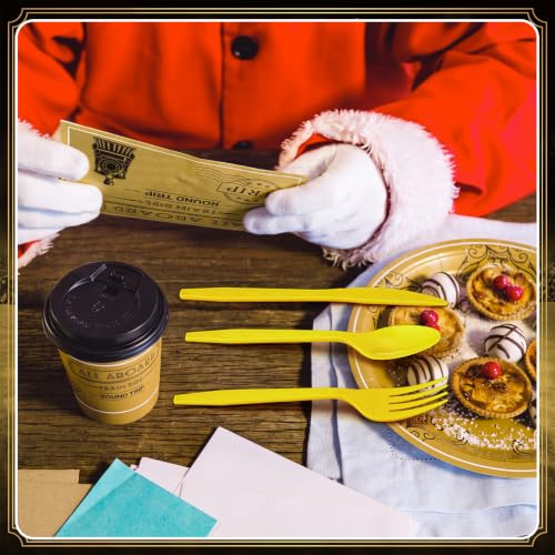 Christmas Train Party Tableware Set - 25 Plates Cups Napkins & Cutlery - Ticket Variation