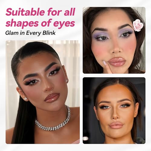 CINYOLA Fluffy Wispy False Eyelashes 10 Pairs D Curl Cat Eye Fake Lashes