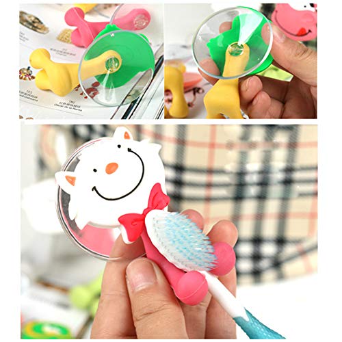 Funny Tool Suction Cup Toothbrush Holder Hooks - 5 Small Animal Set