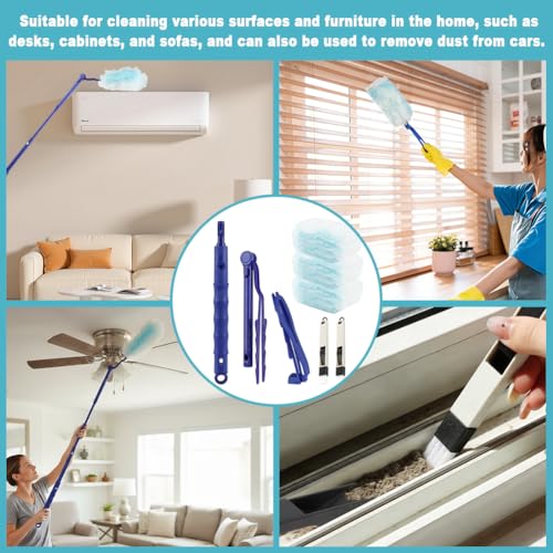 30 Count Blue Duster Refills Kit for Swiffer Duster - Includes 2 Handles & 2 Mini Brushes