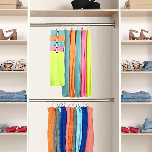 Metal Pant Hangers with Clips - 20 Pack Space Saving Closet Organizer