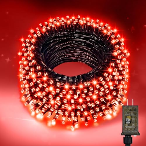 400FT Red Christmas String Lights with Remote - Indoor Outdoor LED Decorations