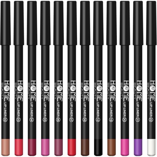 12-Color Waterproof Matte Lip Liner & Eyeliner Pencil Set