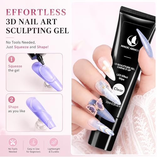 MAGIC ARMOR 15g 3D Nail Sculpting Gel Clear Nail Art Glue