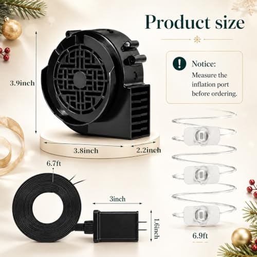 Inflatable Replacement Fan Blower 12V 1.5A with 3 LEDs - Yard Inflatable Decor