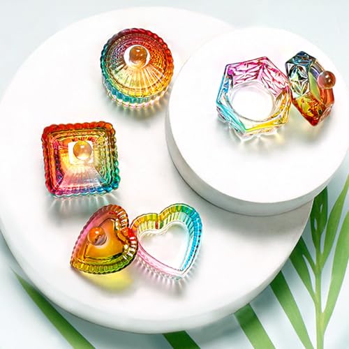 MOIBASE Heart-Shaped Glass Dappen Dish with Lid for Acrylic Liquid Powder