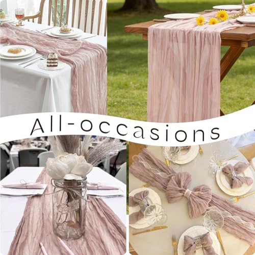 Dusty Pink Cheesecloth Table Runner - 21x120 Inches for Events