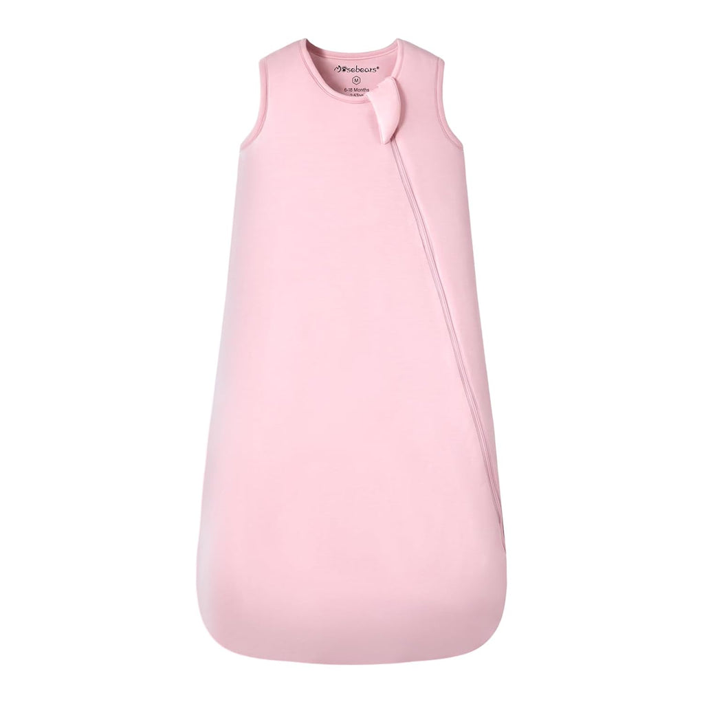 Mosebears Baby Sleep Sack - Unisex Bamboo Rayon with 2-Way Zipper | 2.5 Tog, Blush, 0-6 Months
