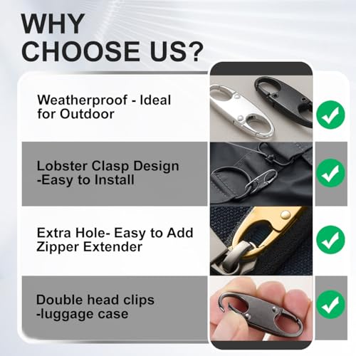 24 Pcs Zipper Clips Anti Theft Dual Opening Design Zipper Locks Small S Carabiner Clip Theft Clasp for Backpack Purse Luggage Suitcase