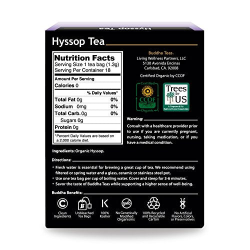 Organic Hyssop Tea by Buddha Teas - Herbal, Caffeine Free