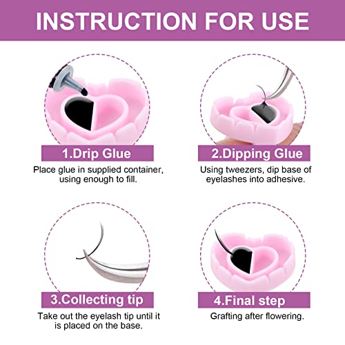 Disposable Lash Glue Rings for Eyelash Extensions 100 Pcs Pink