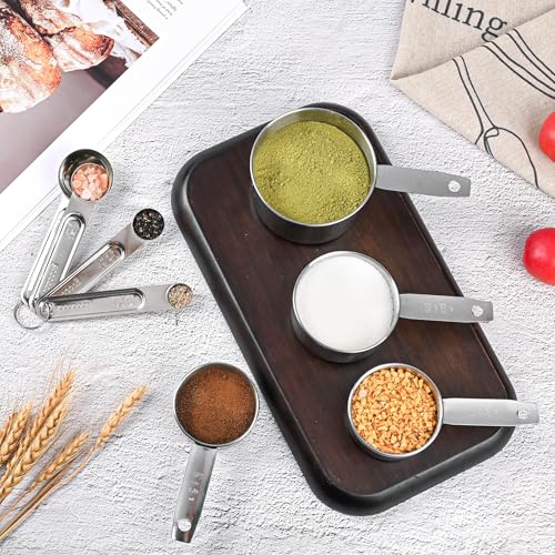 Strelitsia 8-Piece Measuring Cups and Spoons Set - Stainless Steel