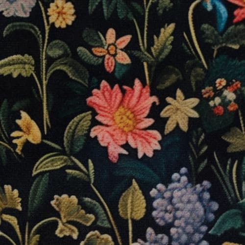 WEPTIV Dark Floral Velvet Pillow Cover, 18x18 Moody Wildflower Cushion Case
