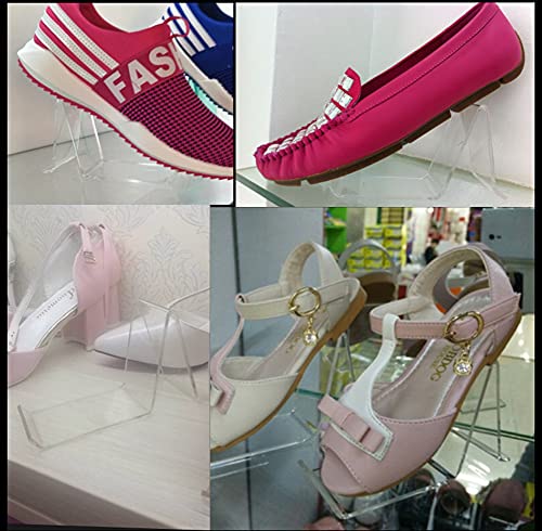 Wresty Clear Acrylic Shoe Display Stands - 4-Pack Retail Shoe Holders