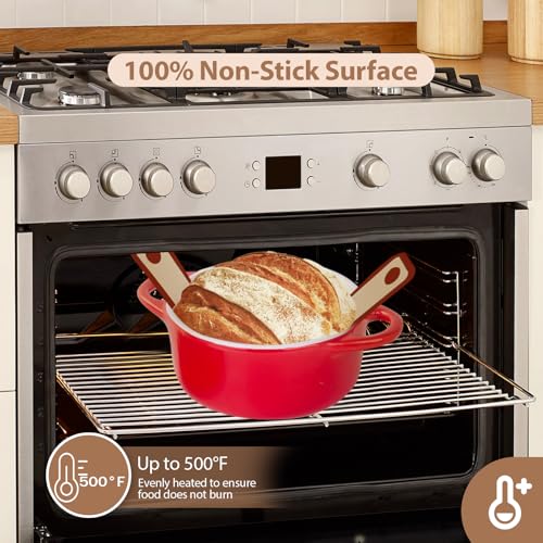 Koolstuffs Silicone Bread Sling for Dutch Oven - 2 Pack Round, Red