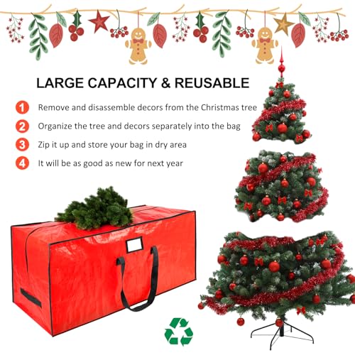 9 ft Red Christmas Tree Storage Bag - Waterproof & Durable