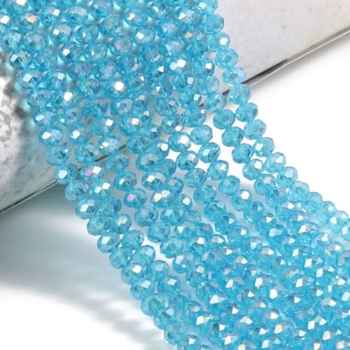 Lake Blue AB Faceted Glass Beads for Jewelry Making - 400PCS