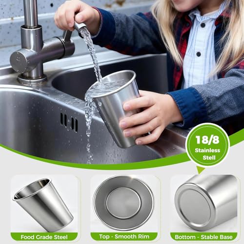 HAMIZHONGTAI 10oz Stainless Steel Cups - 5 Pack Reusable Metal Tumblers