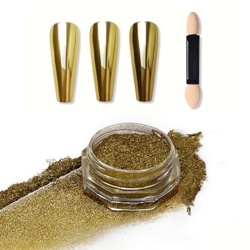 Gyraolvant Metallic Mirror Gold Chrome Nail Powder Pigment Art Decor