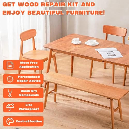 Kenbry 4-Color Dark Wood Repair Kit for Scratches & Chips