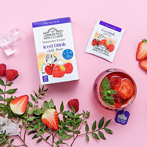 Ahmad Tea Cold Brew Summer Fruits Herbal Tea Bags - 20 Count