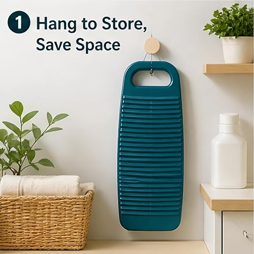 Cansybil Blue Non-Slip Laundry Washboard for Hand Washing - Small