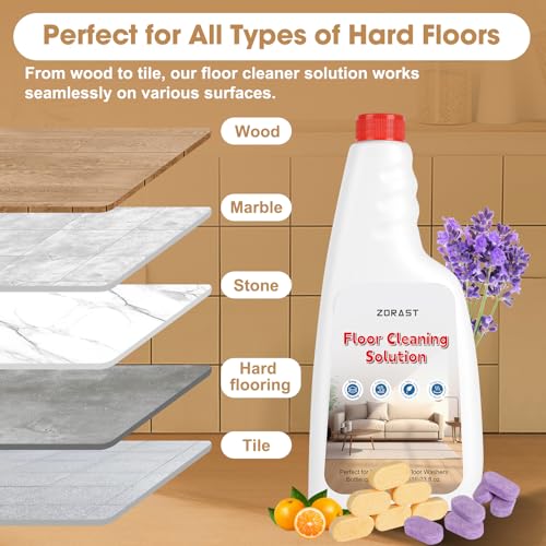 ZORAST Lavender & Orange Floor Cleaning Tablets for Roborock Vacuums, 12-Pack