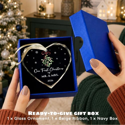 First Christmas Married Ornament 2026 - Mr and Mrs Gift