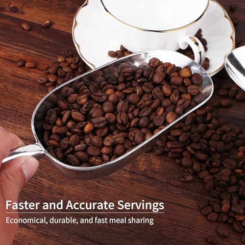 12 Oz Cast Aluminum Ice Scoop - 2-Piece Set for Weddings & Buffets