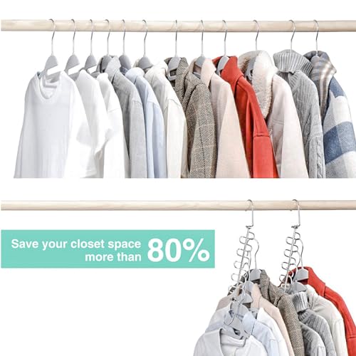 Chicwe 4 Pack S-Type Stainless Steel Space Saving Closet Hangers