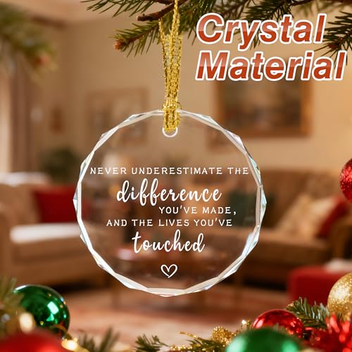 Inspirational Thank You Gift Crystal Ornament - Retirement Appreciation Keepsake - Variation of THIS listing