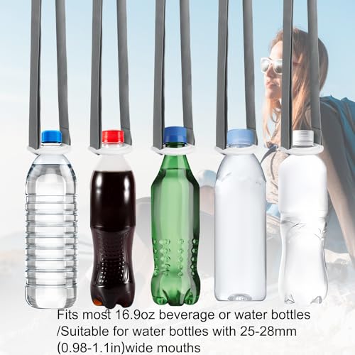 4 Pack Water Bottle Holder Lanyard, Adjustable Beverages Shoulder Strap for most 16.9 fl oz Bottles