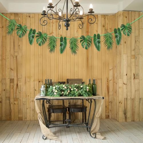 Safari Baby Shower Decorations - 12 Green Palm Leaves