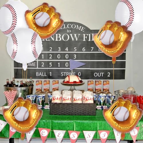 13 Pcs Baseball Foil Balloons - 20 Inch Party Decorations