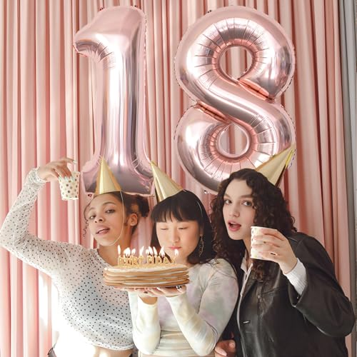Keyali 40-Inch Rose Gold Number 6 Foil Helium Balloon for Birthday Party