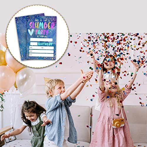 Slumber Party Birthday Invitations with Envelopes 20 Pack