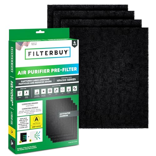 Activated Carbon Pre-Cut Filter HRF-A100 for Honeywell (7.4" x 10.2" x 0.3") - 4-Pack