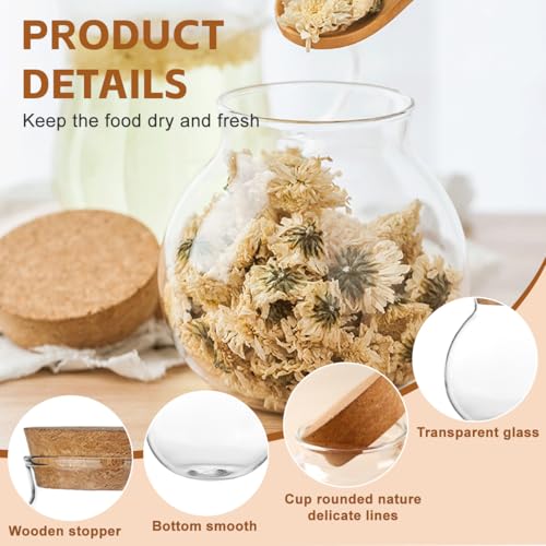 500ml Clear Glass Bottle with Cork Stopper - Refillable Storage Jar