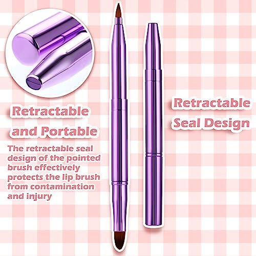 WLLHYF Dual-End Retractable Lip Brush & Eyeshadow Makeup Applicator