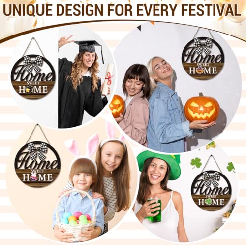 Interchangeable Seasonal Home Sweet Home Sign with 12 Icons