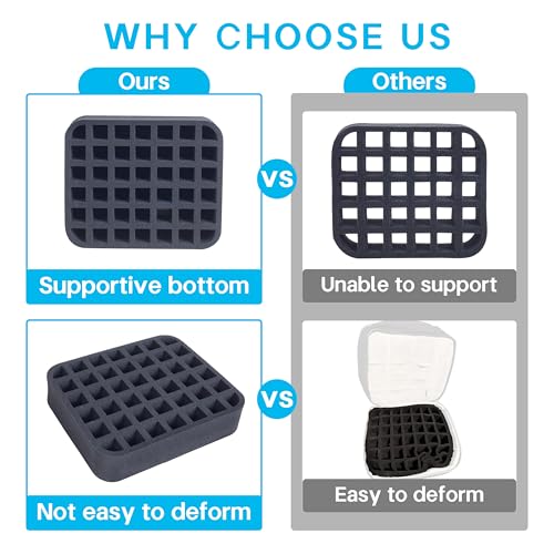 Black Nail Polish Organizer Holder for 42 Bottles (15ml) - Foam Pad with Slots