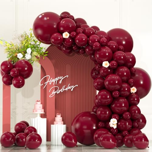 104pc Burgundy Balloon Garland Arch Kit - Assorted Sizes 5 to 18 Inch