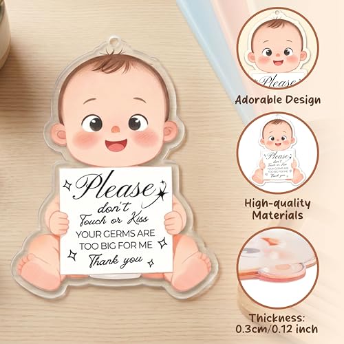 Cute Baby Shaped 'Please Do Not Touch' Sign - Acrylic Safety Reminder for Strollers & Car Seats