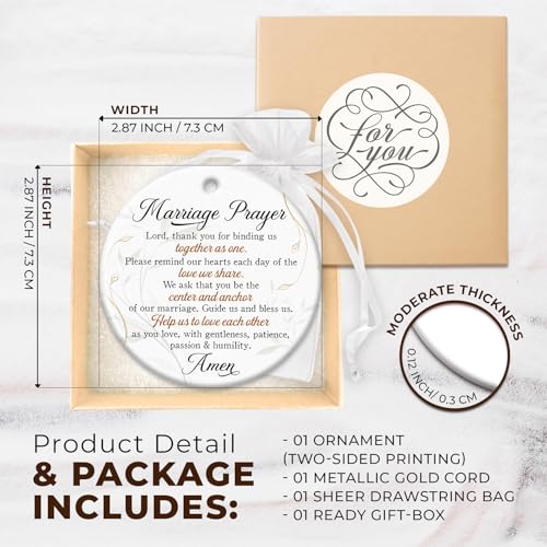 ZAGKOO Marriage Prayer Ornament - Christian Wedding Gift for Couples