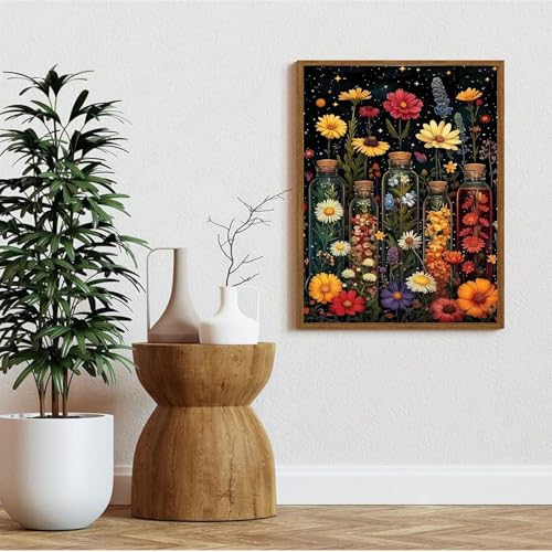 GOUOYANA Vintage Flowers Diamond Art Kit for Adults 12x16in