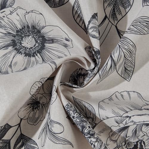 Boho Floral Shower Curtain Set - Vintage Botanical Design