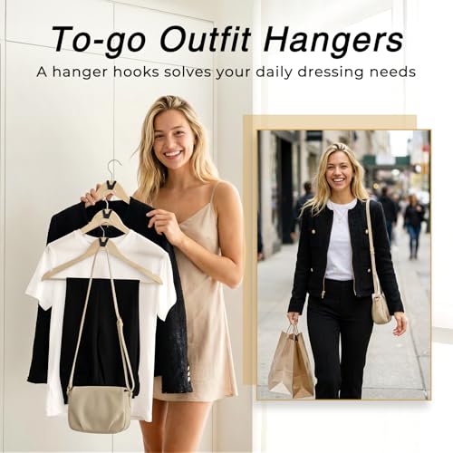 HOUSE DAY Black Clothes Hanger Connector Hooks - 60 Pack