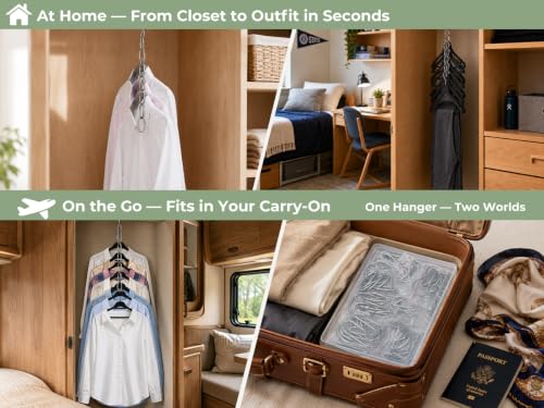 8-Pack Heavy Duty Metal Clothing Chain Hangers - Space Saving Closet Organizer